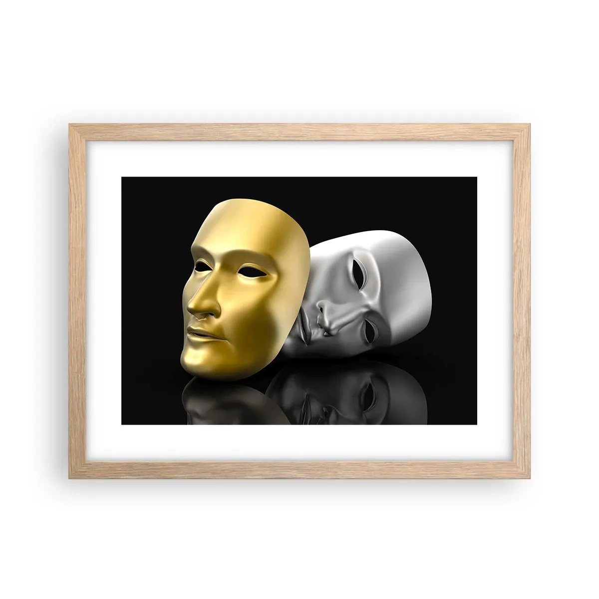 Poster în ramă de stejar deschis - Viața este teatru - 40x30 cm