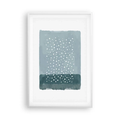 Poster în ramă albă - Crescute pe albastru - 61x91 cm