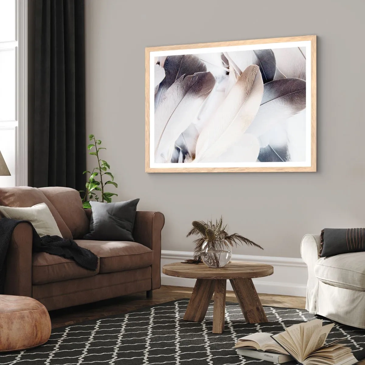 Poster în ramă de stejar deschis - Aproape angelice - 100x70 cm