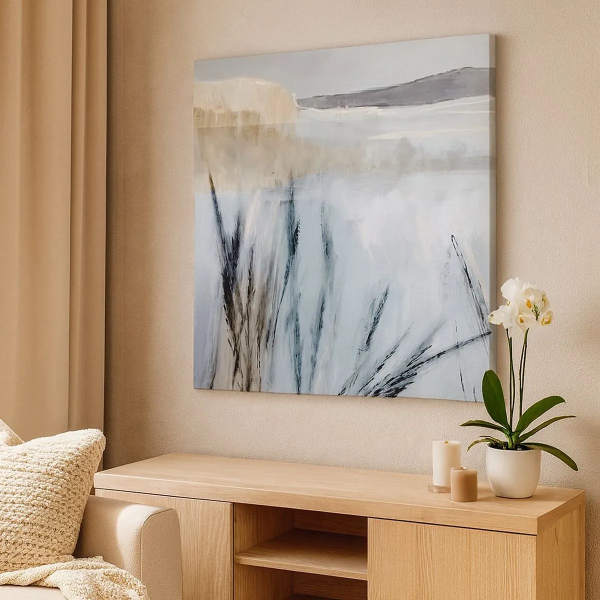 Tablou pe pânză - Câmpuri de iarnă - 30x30 cm