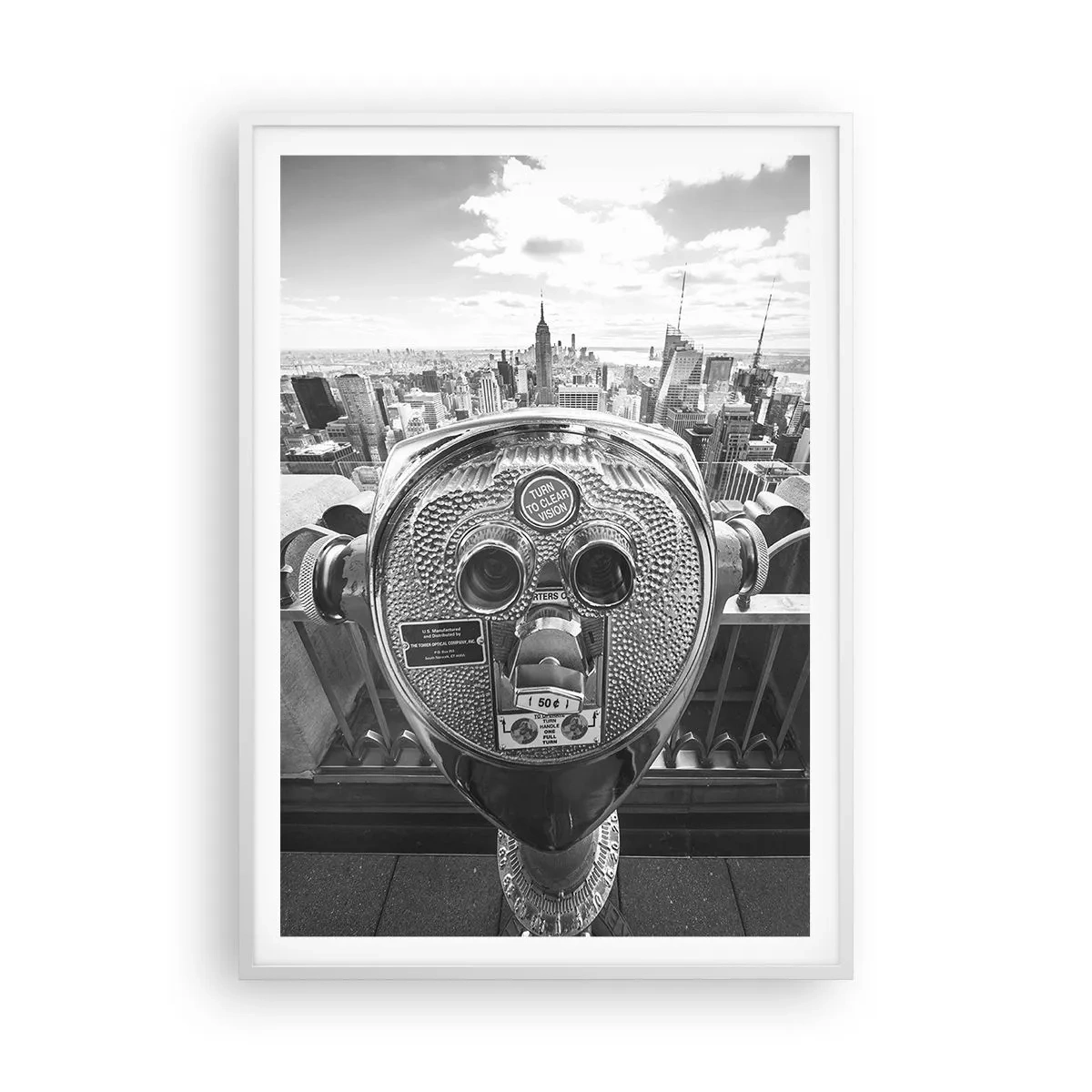 Poster în ramă albă - Orașul de deasupra orașelor - 70x100 cm