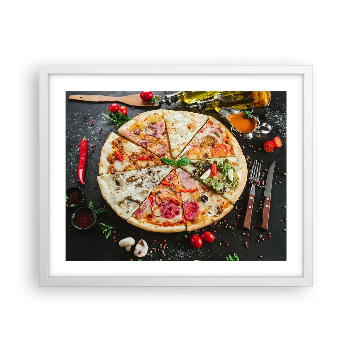 Poster în ramă albă - Un evantai de arome - 50x40 cm