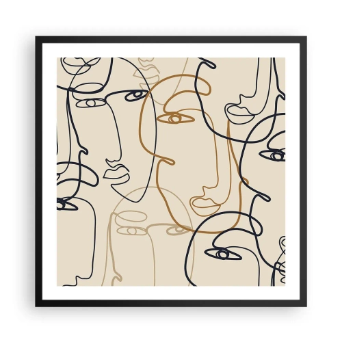 Poster în ramă neagră - Portret multiplicat - 60x60 cm