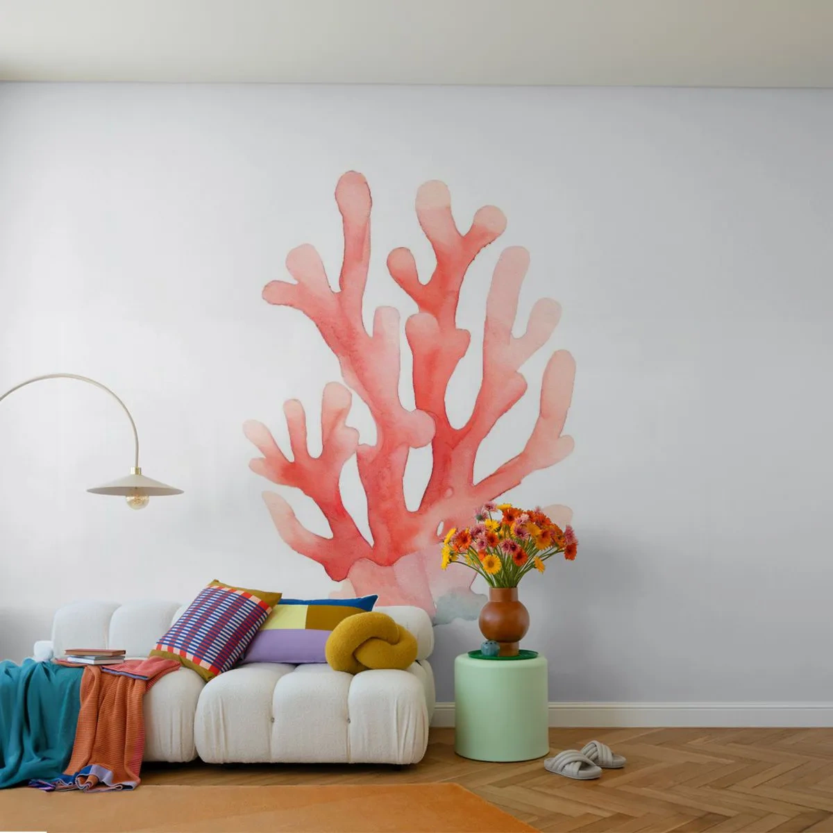 Tapet Autoadeziv Deluxe Sticker - Culoare de coral - recif de corali, Litoral, Minimalism - 100x70 cm