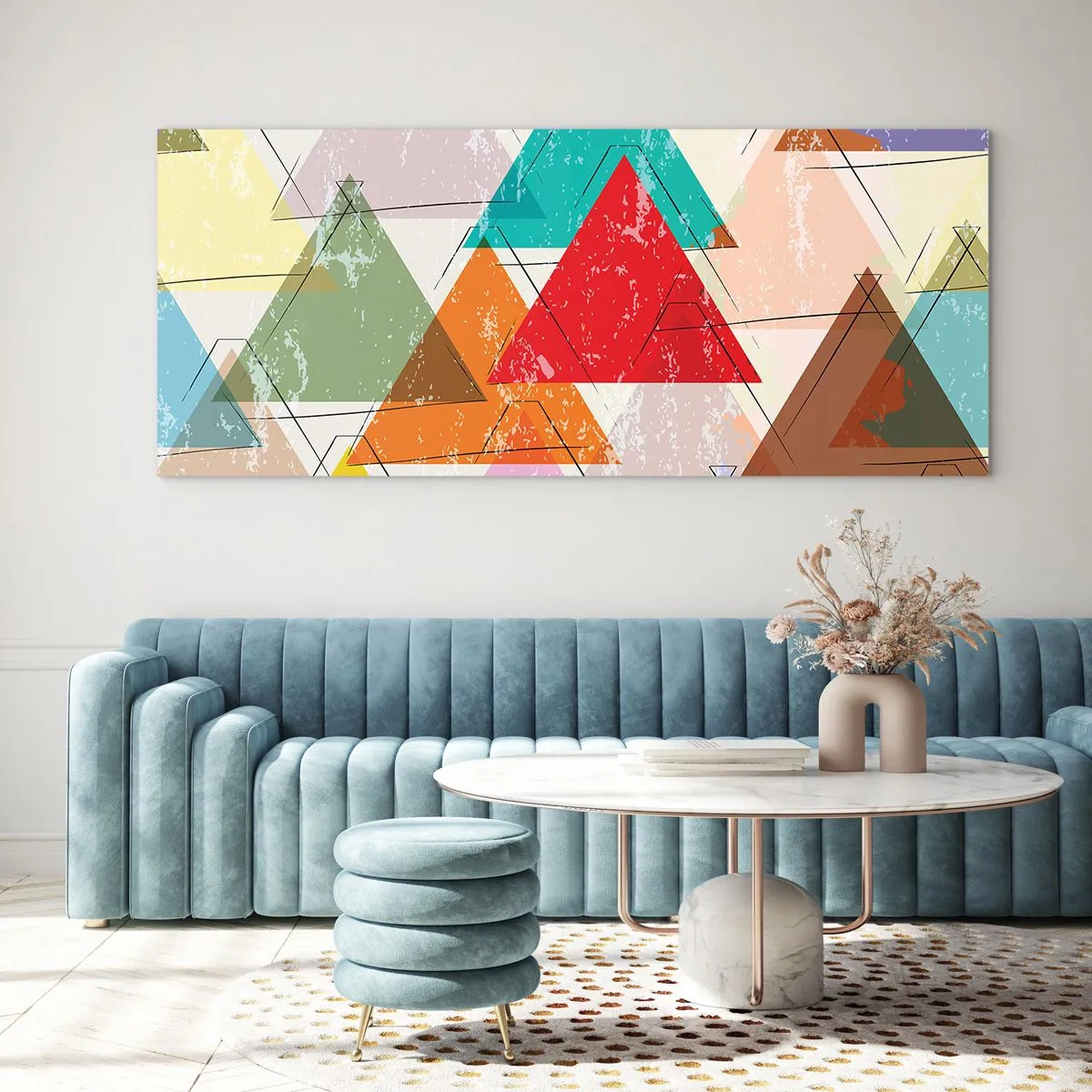 Tablou pe sticlă - Trei câte trei - 120x50 cm