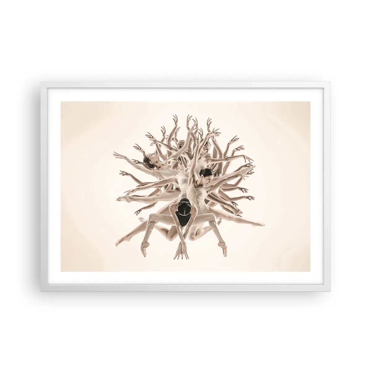 Poster în ramă albă - Înflorirea în dans - 70x50 cm