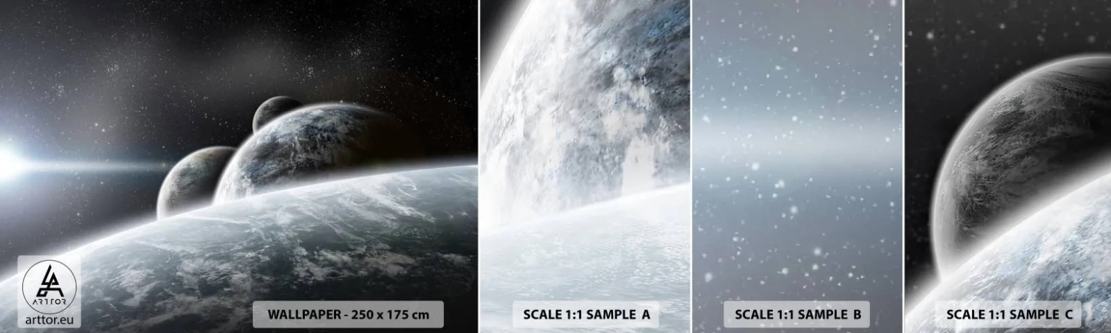 Mostră tapet autocolant Deluxe Sticker - Muzica cosmică a sferelor - Astronomie, Cosmos, Galaxie - 100x30 cm