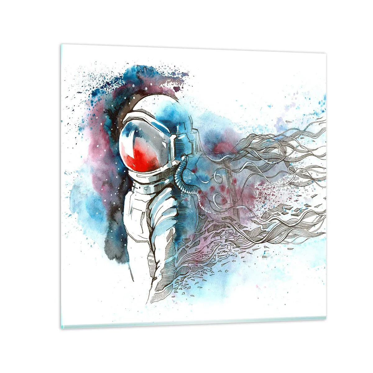Tablou pe sticlă - Singur cu cosmosul - 30x30 cm