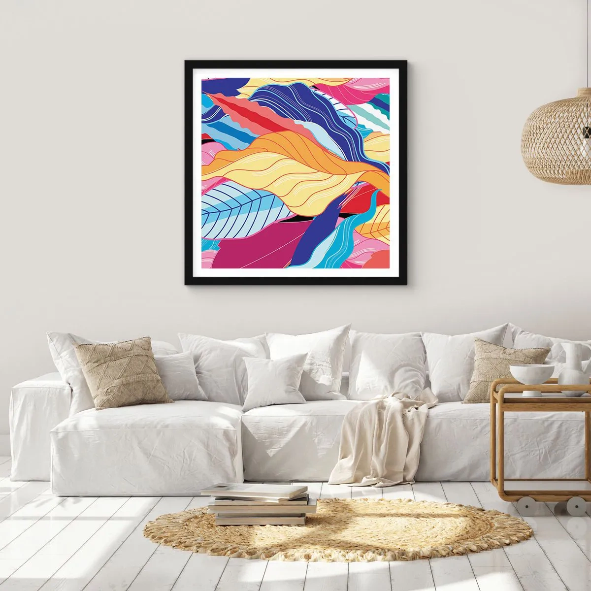 Poster în ramă neagră - O dezordine colorată - 40x40 cm