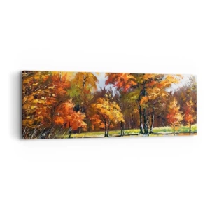 Tablou pe pânză - Peisaj în aur și bronz - 90x30 cm