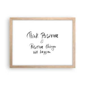 Poster în ramă de stejar deschis - Cum să trăim bine? - 40x30 cm