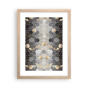 Poster în ramă de stejar deschis - Compoziție diamantată - 30x40 cm