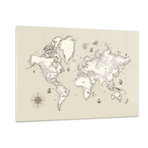 Tablou pe sticlă - O călătorie în jurul lumii - 120x80 cm