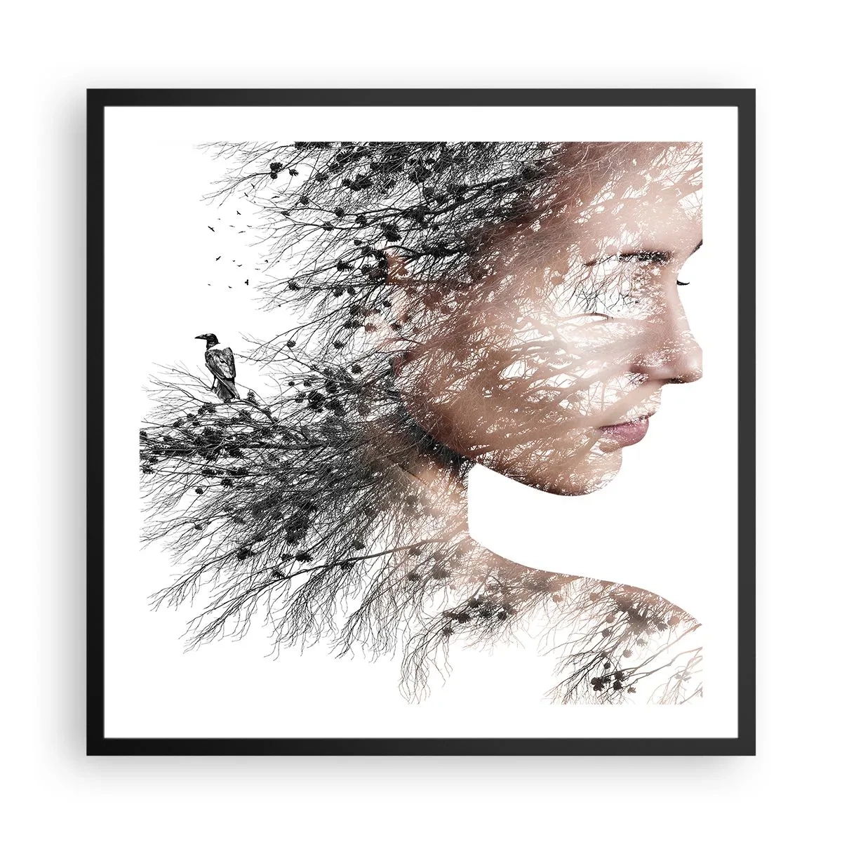 Poster în ramă neagră - Spiritul pădurii - 60x60 cm