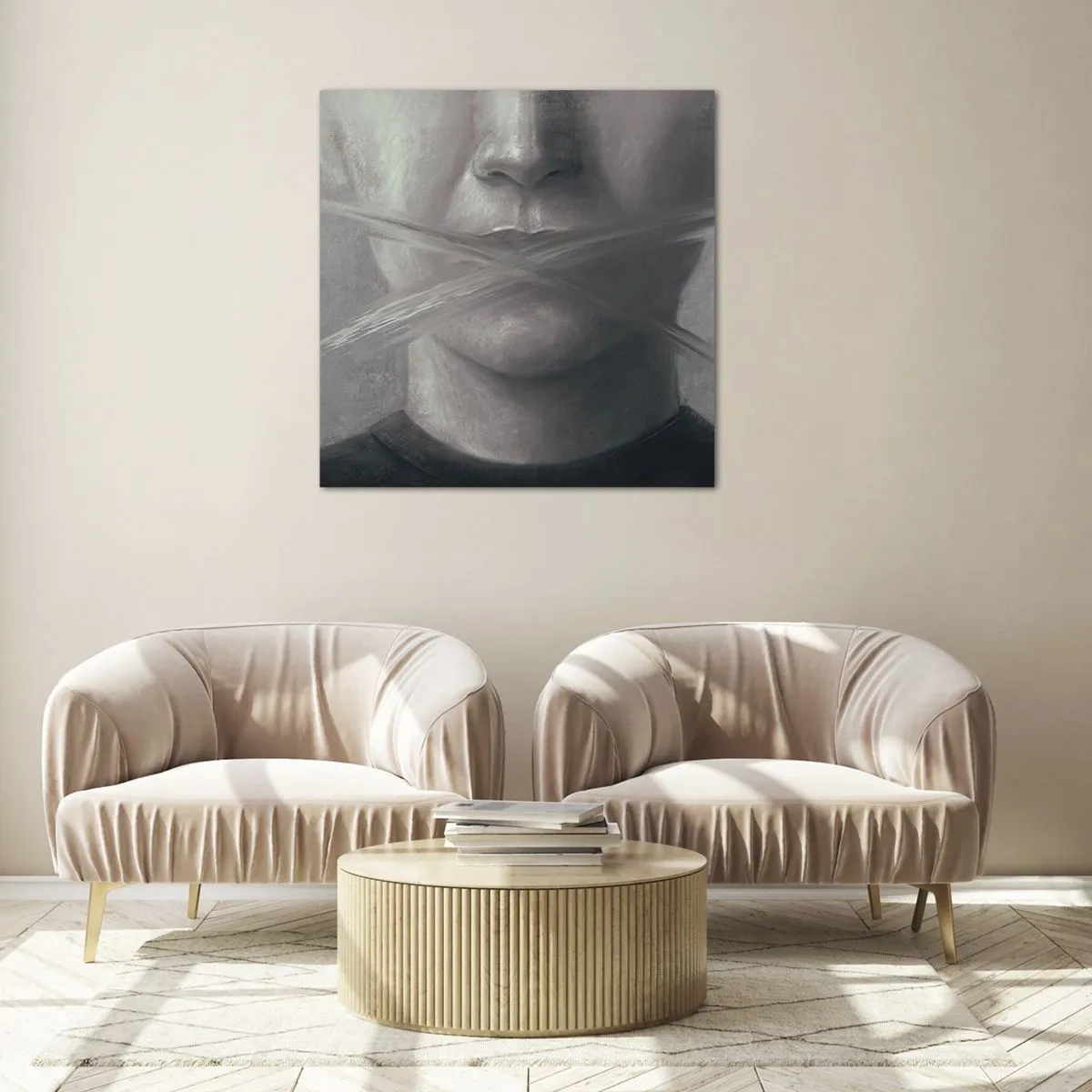 Tablou pe sticlă - Nici un cuvânt - 50x50 cm