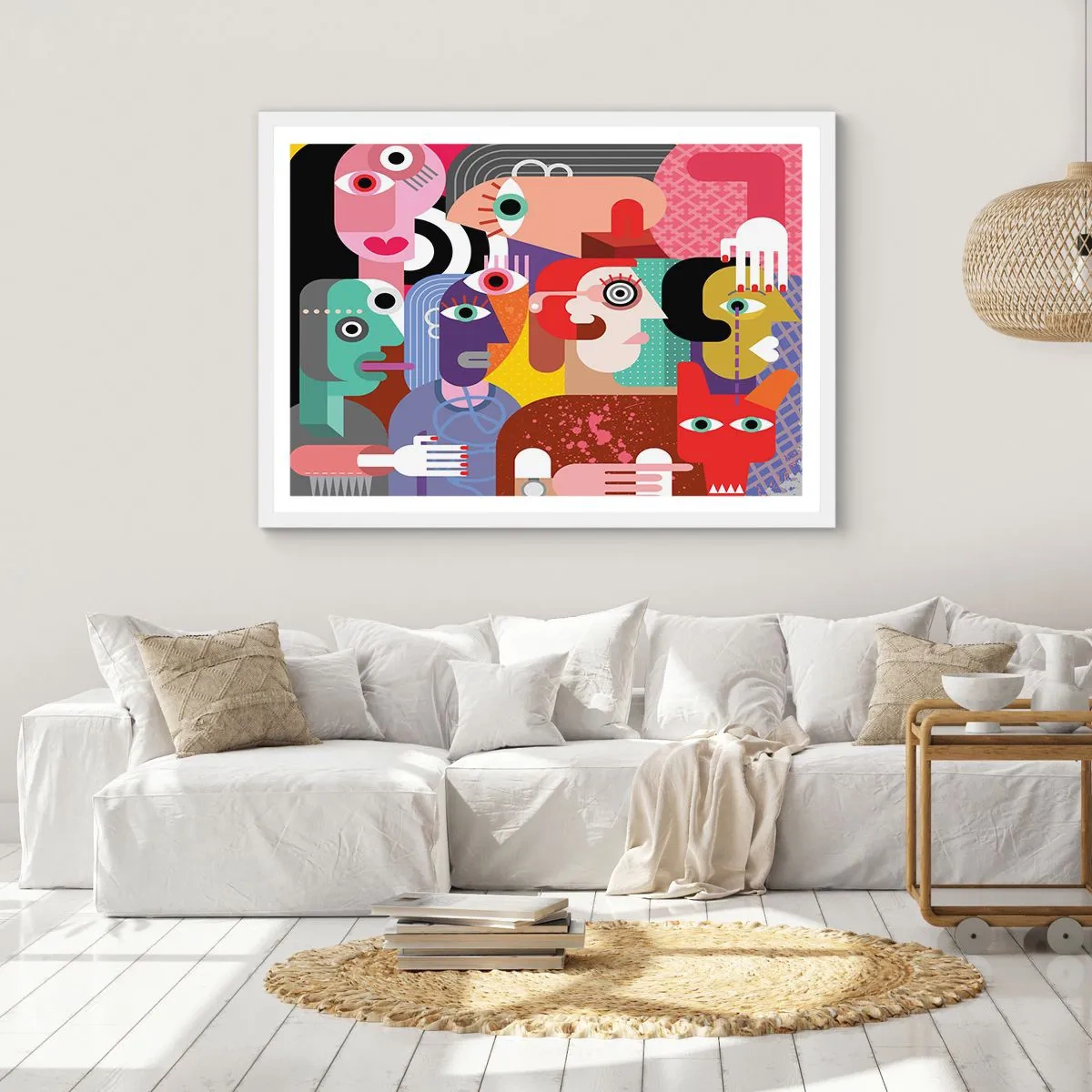 Poster în ramă albă - Am venit de la domnul Picasso - 70x50 cm