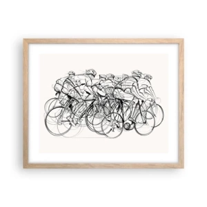 Poster în ramă de stejar deschis - Mână în mână - 50x40 cm