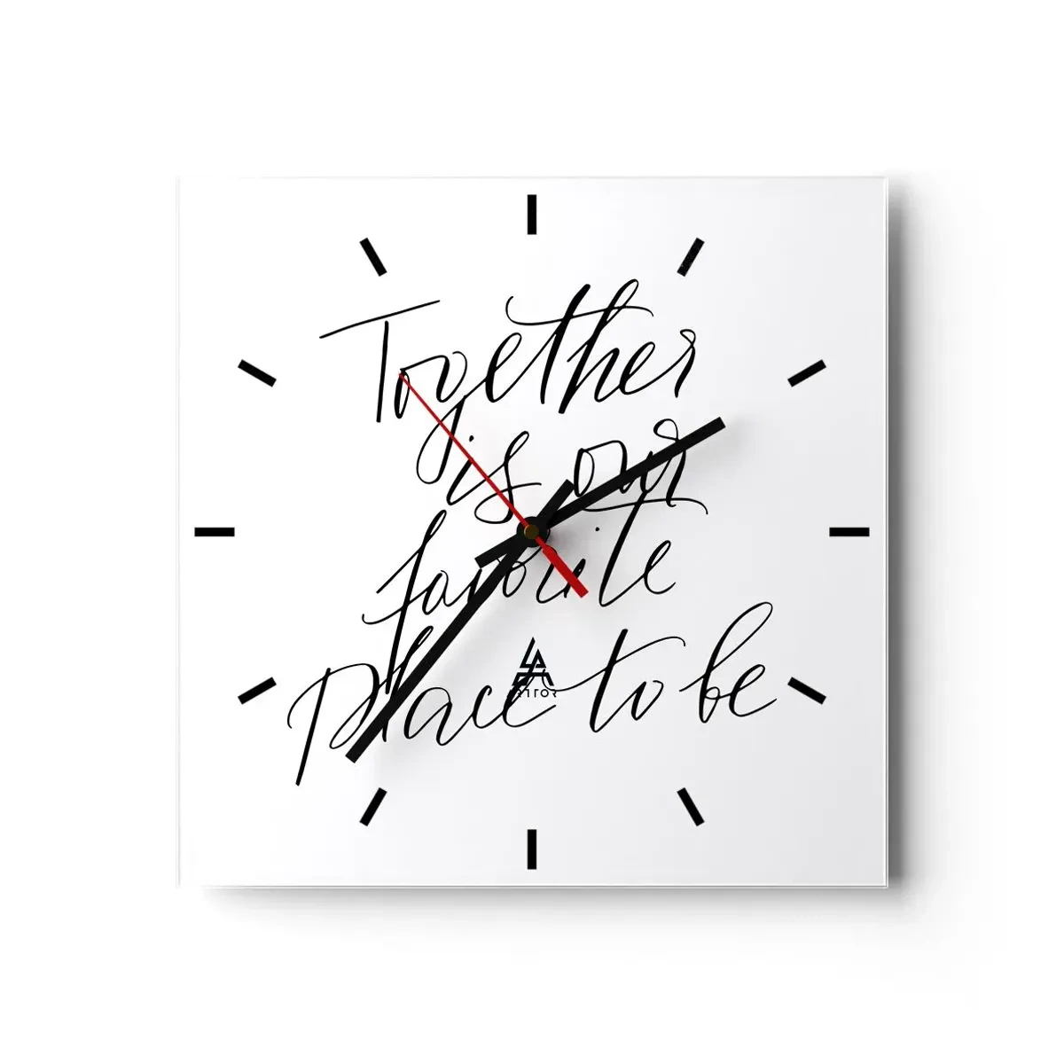 Ceas de perete - Ceas pe sticlă - O simți și tu? - 40x40 cm