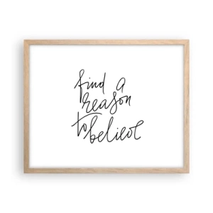 Poster în ramă de stejar deschis - Este posibil - 50x40 cm