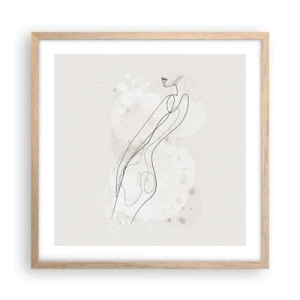 Poster în ramă de stejar deschis - Să rătăcești cu privirea - 50x50 cm