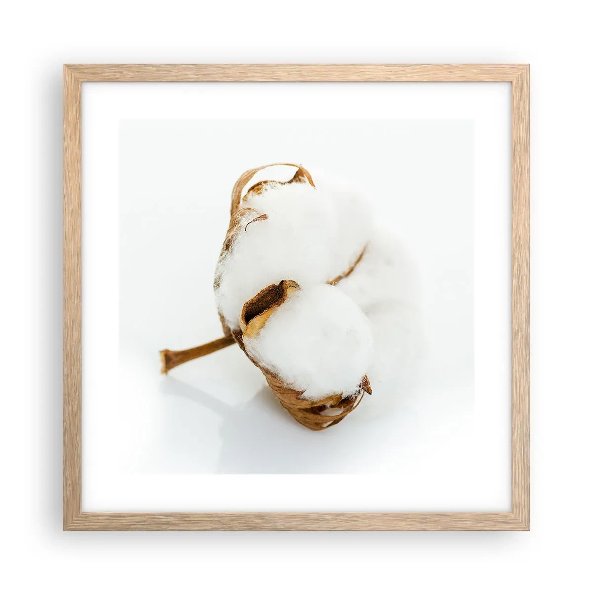 Poster în ramă de stejar deschis - Moale prin natură - 40x40 cm
