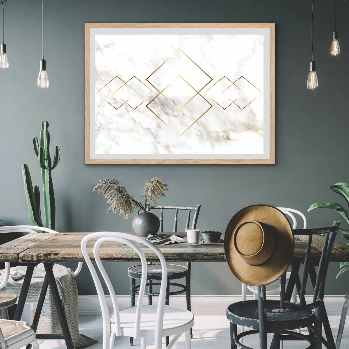 Poster în ramă de stejar deschis - Vedere spre infinit - 70x50 cm