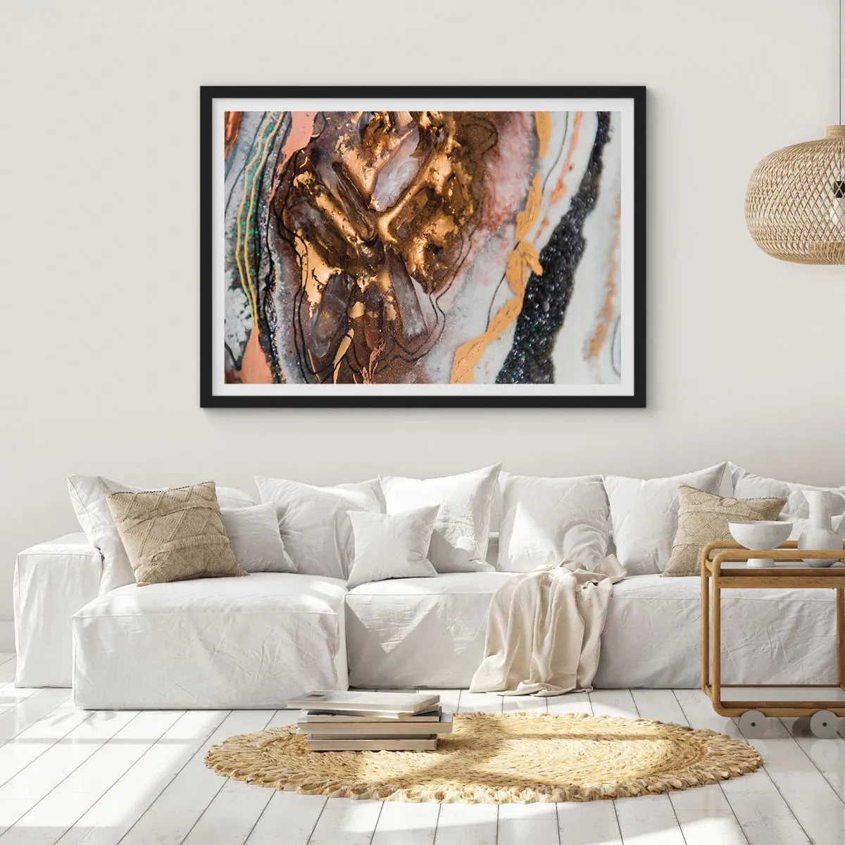 Poster în ramă neagră - Elementul pământ - 70x50 cm