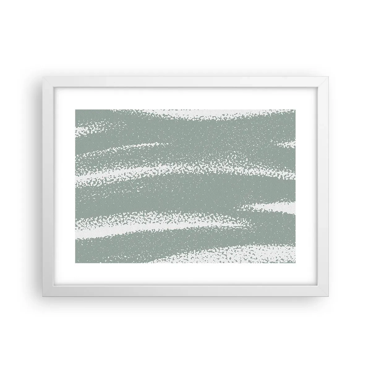 Poster în ramă albă - Abstracție în stil de iarnă - 40x30 cm