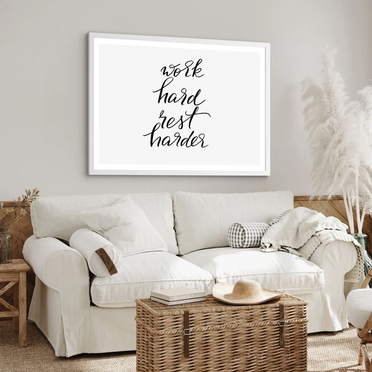 Poster în ramă albă - Echilibrul vieții - 70x50 cm