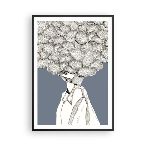 Poster în ramă neagră - Cu capul în nori - 70x100 cm