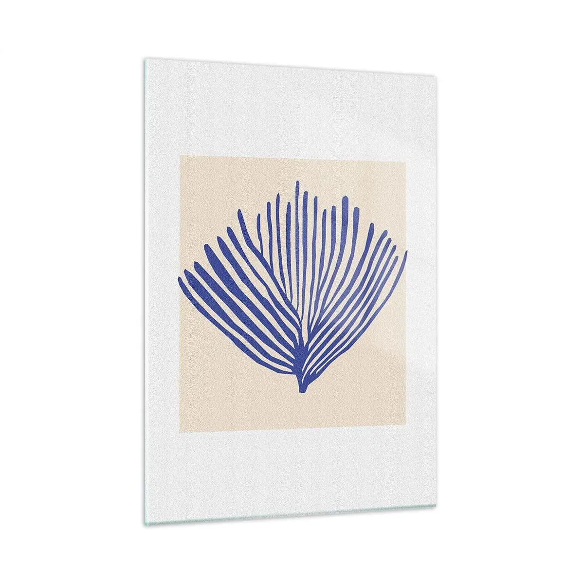 Tablou pe sticlă - Evantai albastru - 50x70 cm