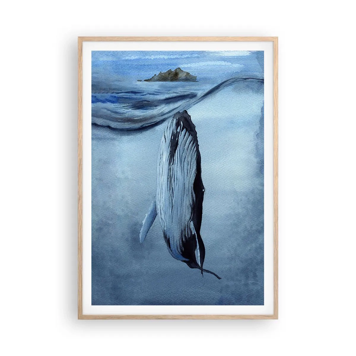 Poster în ramă de stejar deschis - Cele două lumi din nord - 70x100 cm