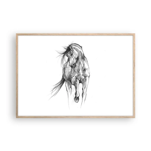 Poster în ramă de stejar deschis - Într-un trap grațios - 100x70 cm