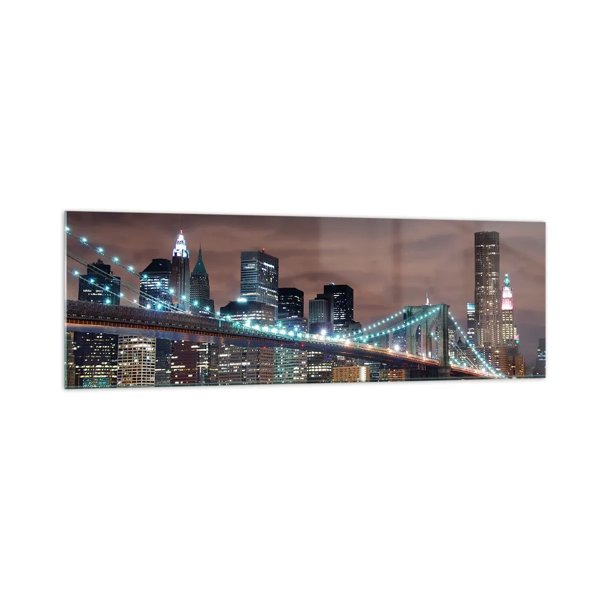 Tablou pe sticlă - Luminile marelui oraș - 160x50 cm