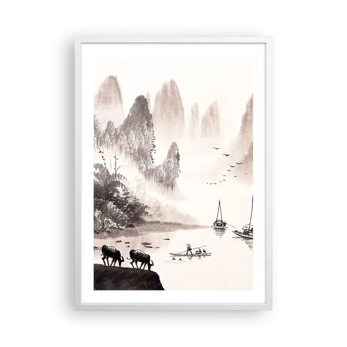 Poster în ramă albă - Viața exotică de zi cu zi a Estului - 50x70 cm