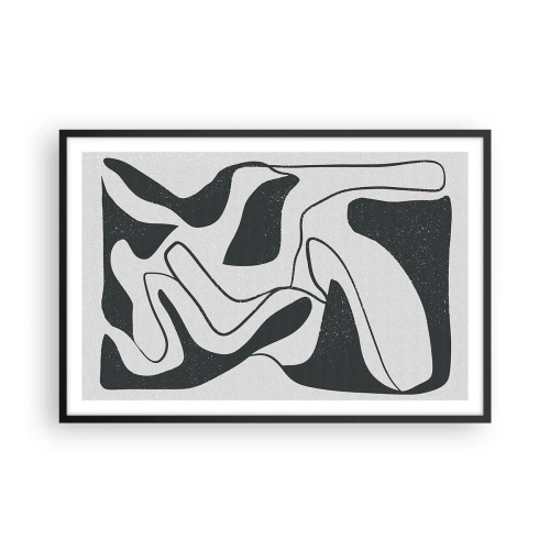 Poster în ramă neagră - Distracție abstractă în labirint - 91x61 cm