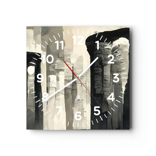 Ceas de perete - Ceas pe sticlă - Măreția antichității - 30x30 cm
