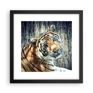 Poster în ramă neagră - Portret în fluxuri de lumină - 30x30 cm