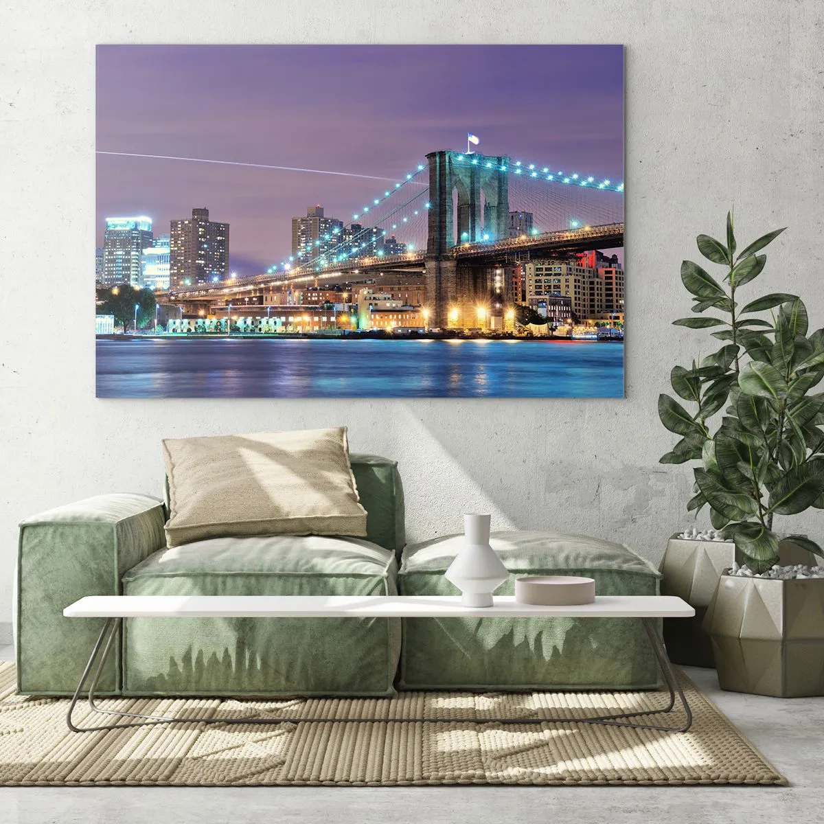 Tablou pe sticlă - De mulți ani, Podul Brooklyn - 120x80 cm