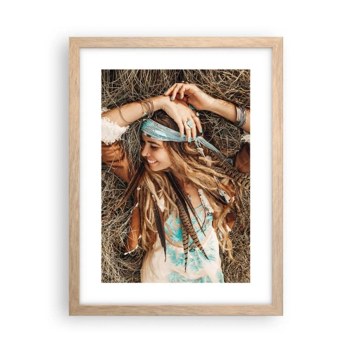 Poster în ramă de stejar deschis - În drum spre vara iubirii - 30x40 cm