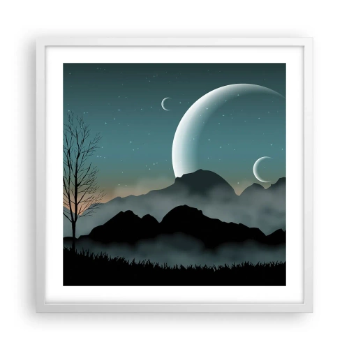 Poster în ramă albă - Carnavalul unei nopți înstelate - 50x50 cm