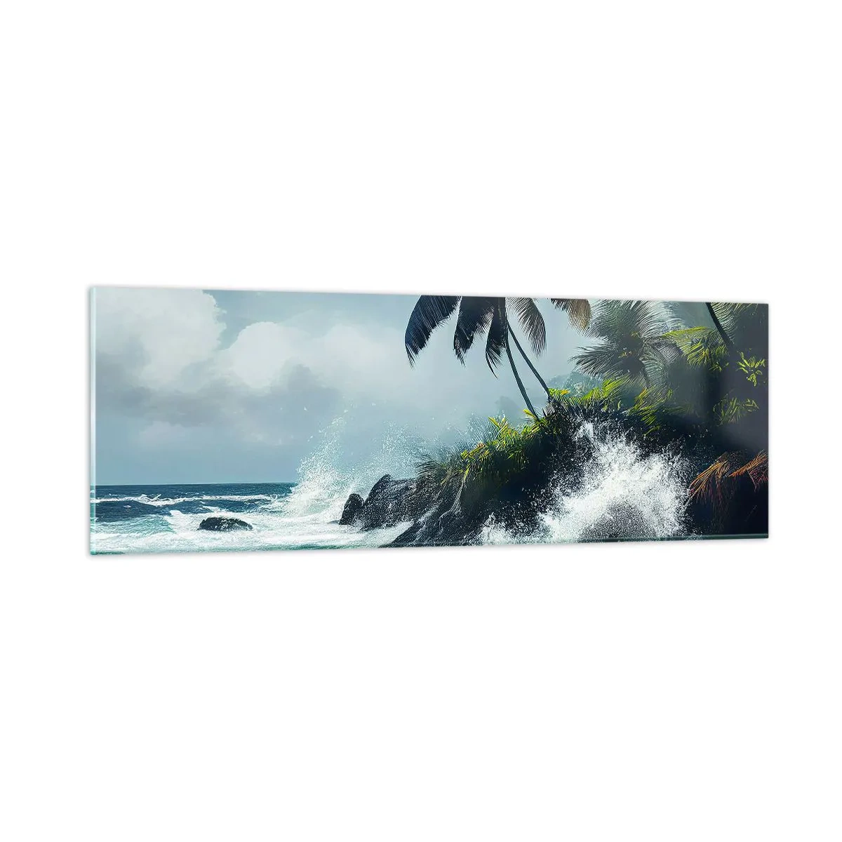 Tablou pe sticlă - Pe un țărm tropical - 90x30 cm