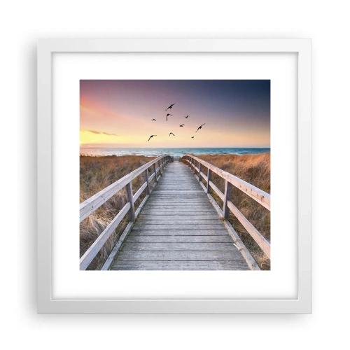 Poster în ramă albă - Spațiul pentru a zbura - 30x30 cm