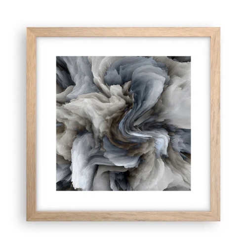Poster în ramă de stejar deschis - Piatră și floare - 30x30 cm