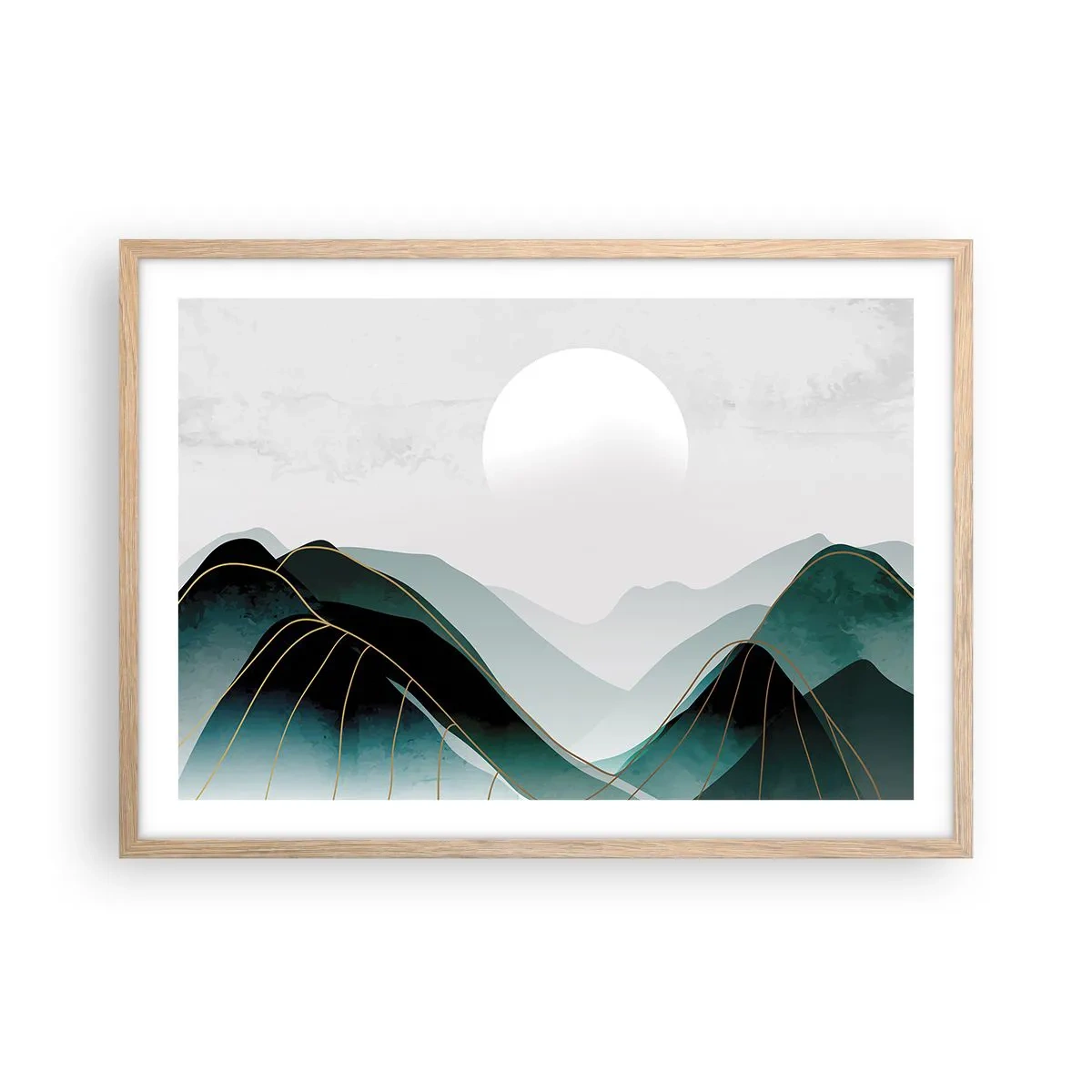 Poster în ramă de stejar deschis - Măreție deplină - 70x50 cm