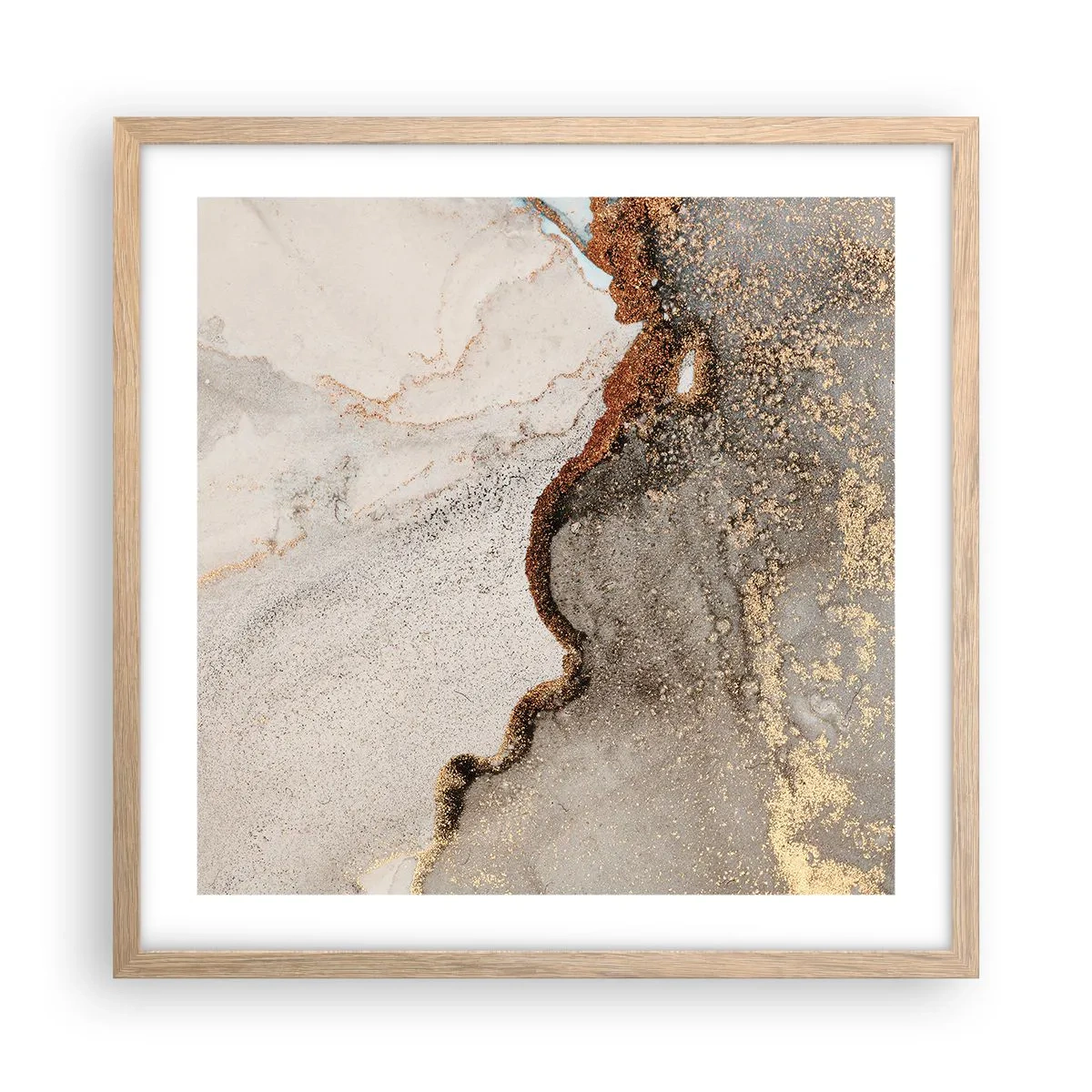 Poster în ramă de stejar deschis - La granița culorilor - 50x50 cm