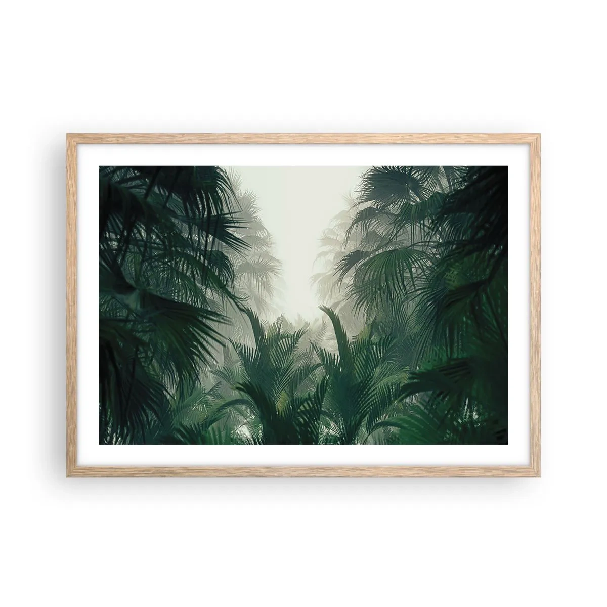 Poster în ramă de stejar deschis - Mister tropical - 70x50 cm