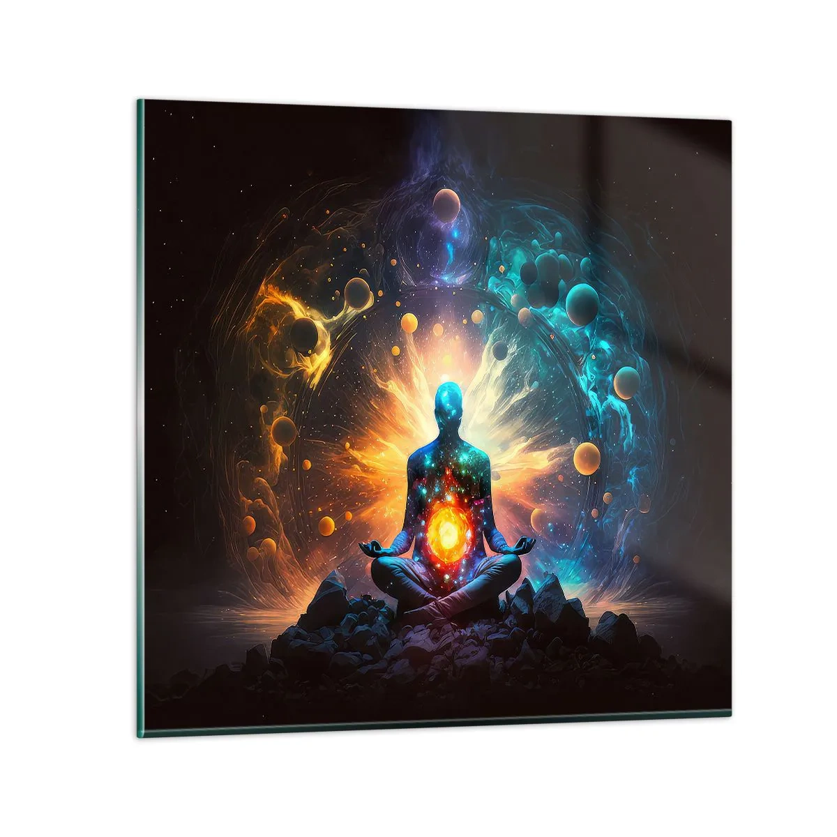 Tablou pe sticlă - Liniște cosmică - 60x60 cm