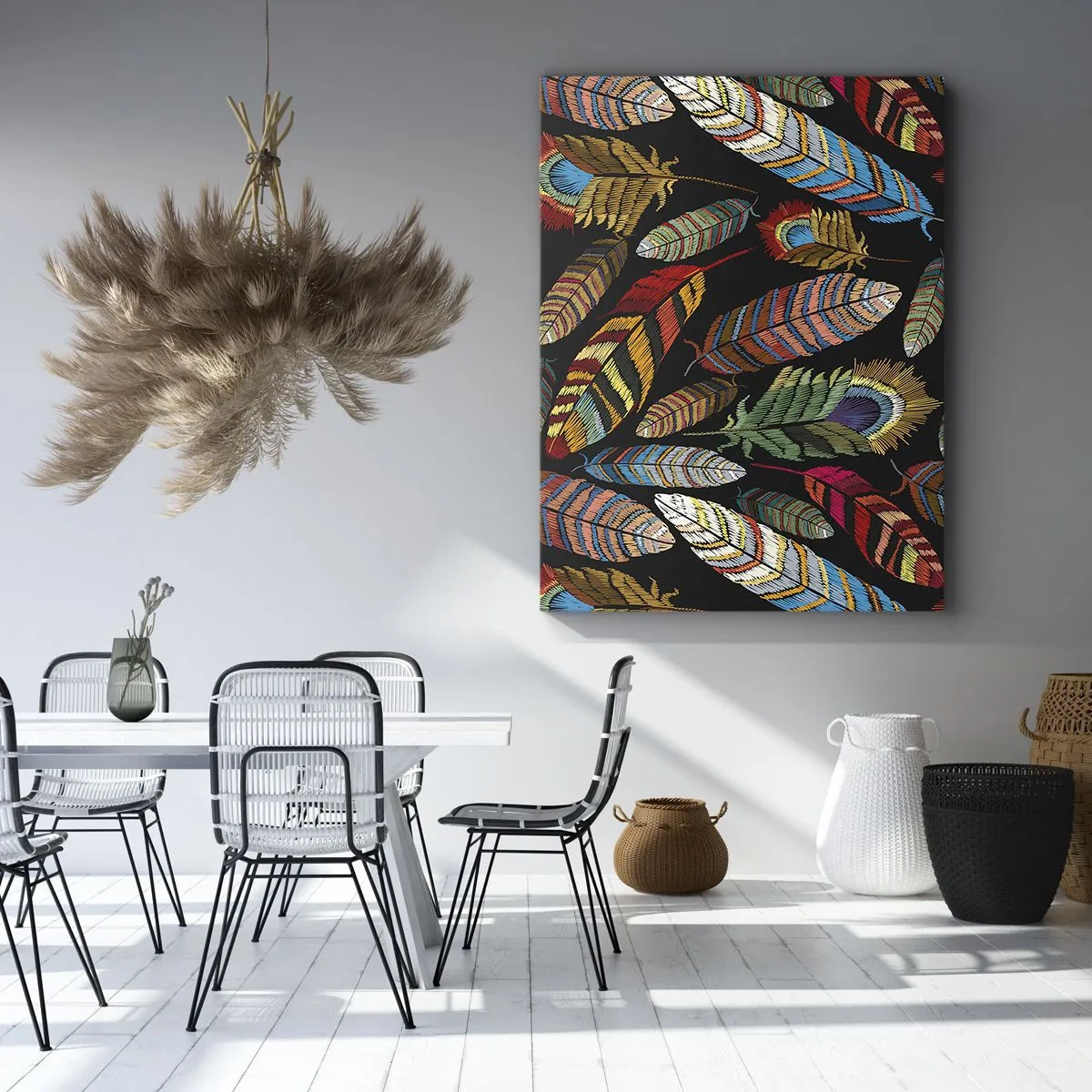 Tablou pe pânză - Carnavalul păsărilor - 65x120 cm