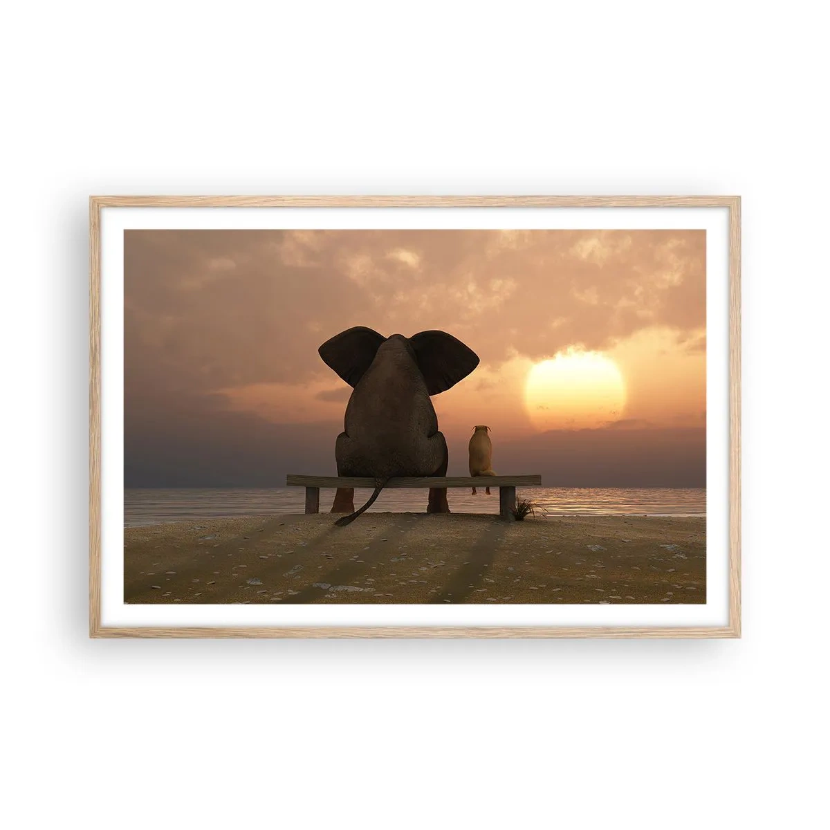 Poster în ramă de stejar deschis - Este bine să tăcem împreună - 91x61 cm